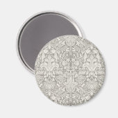 Aimant élégant formel brocart de dentelle en damas blanc (Recto/Verso)