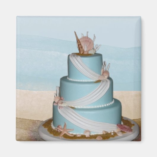 Aimant Elégant gâteau Mariage Sea Shell (Devant)