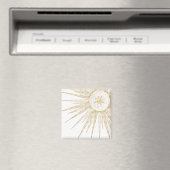 Aimant Elegant Gold Doodles Sun Moon Mandala Design (In Situ (Lave-vaisselle))