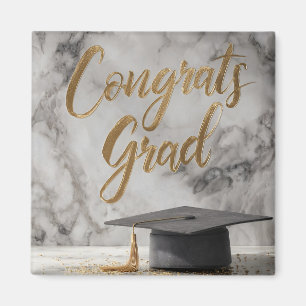 Aimant Élégant "Grad Félicats" avec Cap Graduation