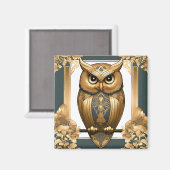 Aimant Elégant hibou Art Déco (Recto/Verso)