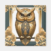 Aimant Elégant hibou Art Déco (Devant)