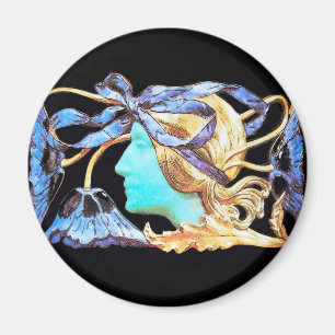 AIMANT ELÉGANT JEWEL DE BEAUTÉ FEMME /LADY, BOW BLEU, FLE