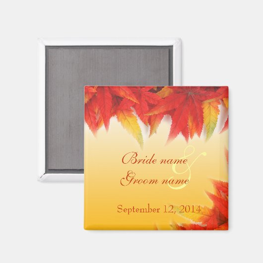 Aimant Élégant, joli mariage de automne enregistrer l'aim (Recto/Verso)