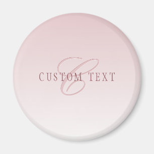 Aimant Élégant lettrage et monogramme   Rose Ombre