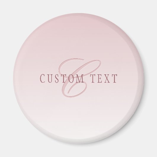 Aimant Élégant lettrage et monogramme | Rose Ombre (Devant)