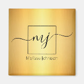 Aimant Élégant lettrage sur or brillant (Devant)