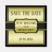 Elegant Man's Gold & Black Birthday Enregistrer la