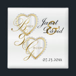 Aimant Élégant Mariage blanc de mariée et de chambre Keep<br><div class="desc">Le Mariage Favorise Les Magnets. Un Mariage Jour Garder de la Mariée et de la Salle prêt à personnaliser. Si besoin est... vous pouvez supprimer tout le texte et recommencer à neuf avec vos propres choix de texte, de couleur et de police avec la zone de l'outil de design Zazzle....</div>