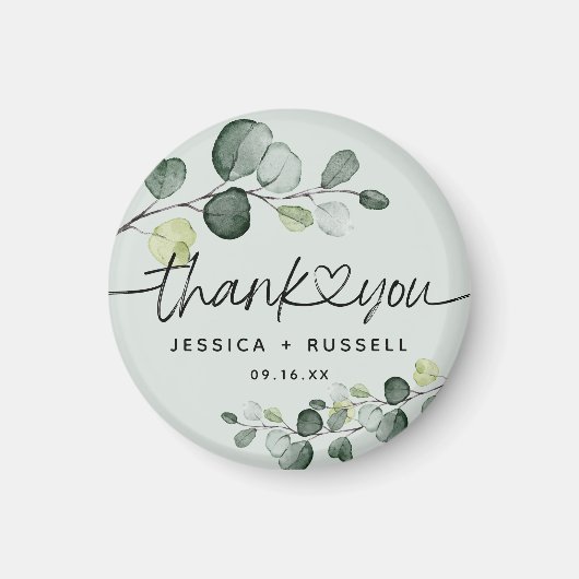 Aimant Élégant Mariage de Merci Eucalyptus (Devant)