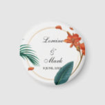 Aimant Élégant Mariage floral tropical<br><div class="desc">Le design présente un design floral tropical magnifique et vibrant qui respire l'élégance et le raffinement. La végétation luxuriante et les fleurs vibrantes sont une parfaite représentation de la beauté et du charme d'un mariage tropical. La typographie élégante et la disposition élégante complètent le design floral tropical, créant un design...</div>