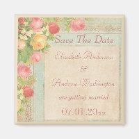 Élégant Mariage Rose Vintage Enregistrer La Date