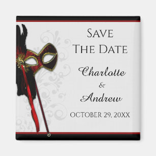 Aimant Élégant Masquerade Enregistrer La Date