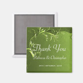 Aimant Élégant Merci Mariage vert Chartreuse (Recto/Verso)