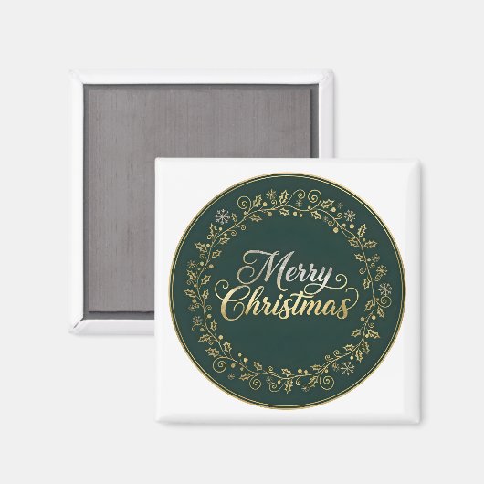 Aimant Elegant Merry Christmas Wreath (Recto/Verso)