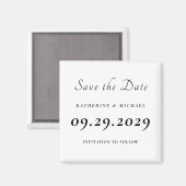 Aimant Elegant Minimal White Wedding Save The Date (Recto/Verso)