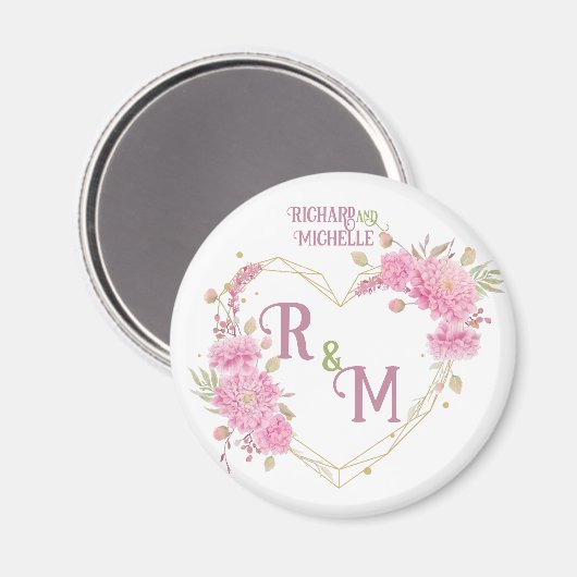 Aimant Élégant minimum Chic Nom de monogramme de la lettr (Recto/Verso)