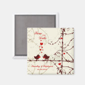 Aimant Élégant mod tourbillon vignes oiseaux enregistrer  (Recto/Verso)