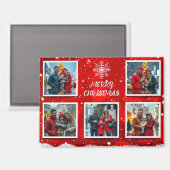 Aimant Elegant Modern Christmas Family Photo Design (Recto/Verso)