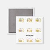 AIMANT ÉLÉGANT MODERNE PERSONNALISABLE BLANC MARQUE VERIF (Recto/Verso)