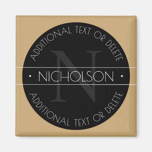 Aimant Élégant Monogramme moderne modifiable Noir Blanc O (Devant)