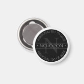 Aimant Élégant Monogramme moderne modifiable noir et blan (Recto/Verso)