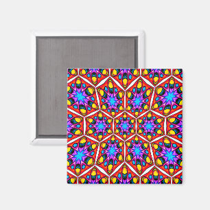 Aimant Élégant motif floral Abstrait