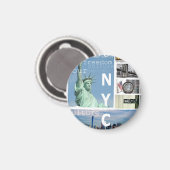Aimant Elégant New York City Nyc Modèle Circle (Recto/Verso)