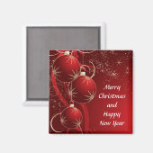 Aimant Élégant Noël rouge (Recto/Verso)