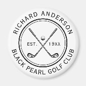 Aimant Elégant nom personnalisé du club de golf (Devant)