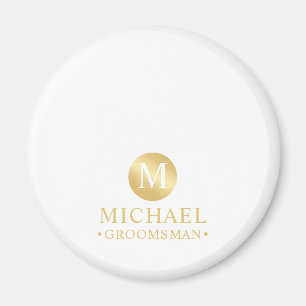 Aimant Élégant Or Personnalisé Groomsmen