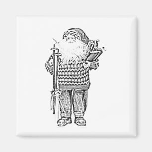 Aimant Elégant Père Noël en Sweater Festif, Croquis de Va