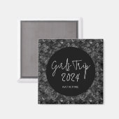 Aimant Élégant Personnalisé Faux Paillettes et Feuille po (Recto/Verso)