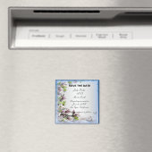 Aimant Élégant Purple Floral Et Papillon Enregistrer La D (In Situ (Lave-vaisselle))