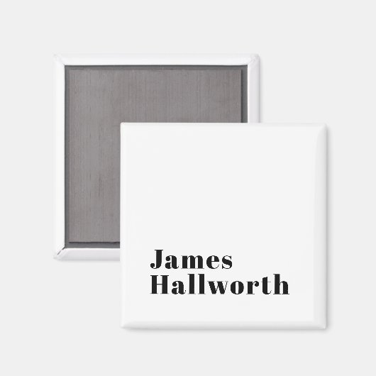 Aimant Élégant Retro Moderne Lettrage | Noir modifiable (Recto/Verso)