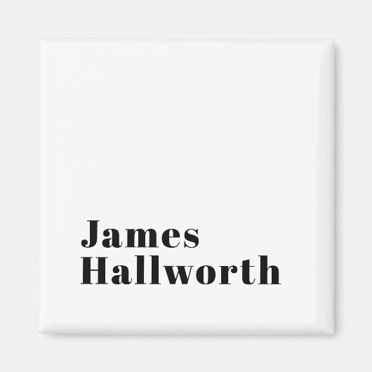 Aimant Élégant Retro Moderne Lettrage | Noir modifiable (Devant)