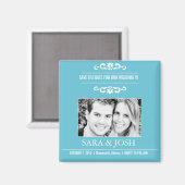 Aimant Elegant Romance -Photo Enregistrer l'aimant de dat (Recto/Verso)