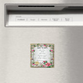 Aimant Élégant Rustique Roses Rouges Enregistrer L'Aimant (In Situ (Lave-vaisselle))