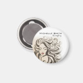 Aimant Élégant Sepia Chic Wavy Hairstyle extensions de ch (Recto/Verso)