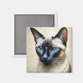 Aimant Elegant Siamese Cat (Recto/Verso)