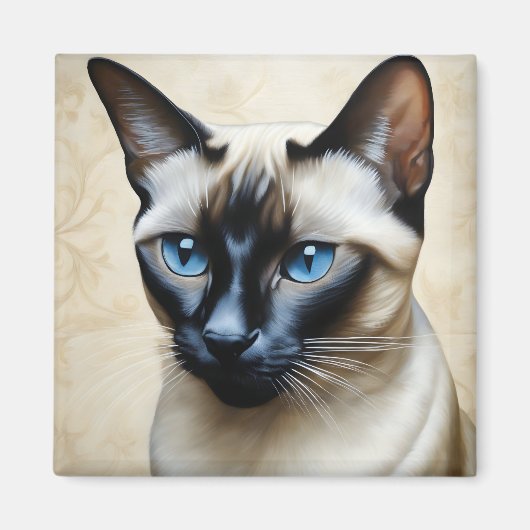 Aimant Elegant Siamese Cat (Devant)