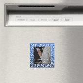 Aimant Elégant Silver Blue Heart Diamond Parties scintill (In Situ (Lave-vaisselle))