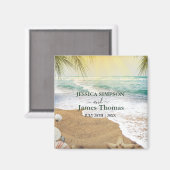 Aimant Elégant Soleil Et Plage Blue Ocean (Recto/Verso)