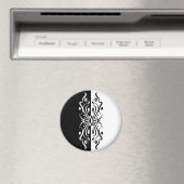 Aimant Élégant style arlequin Abstrait noir et blanc (In Situ (Lave-vaisselle))