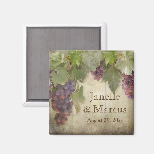 Aimant Élégant vignoble rustique automne Enregistrer la d (Recto/Verso)