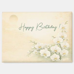 Aimant Elegant Yellow Orchid Birthday