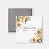 Aimant Elégante Aquarelle Jaune Sunflower Sunny (Recto/Verso)