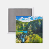 Aimant Elégante cascade pittoresque, Croatie (Recto/Verso)