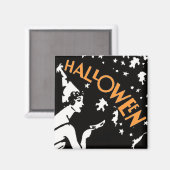Aimant Elégante dame avec un Masque Halloween (Recto/Verso)