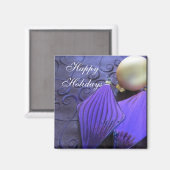 Aimant Élégante décoration de Noël violet (Recto/Verso)